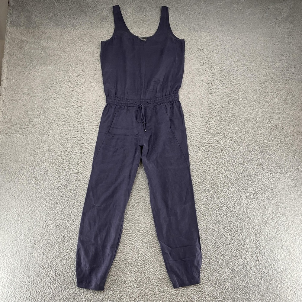 Vince Jumpsuit‎ Womens 6 Blue Jogger Tank Scoop Neck Capsule Layer Summer